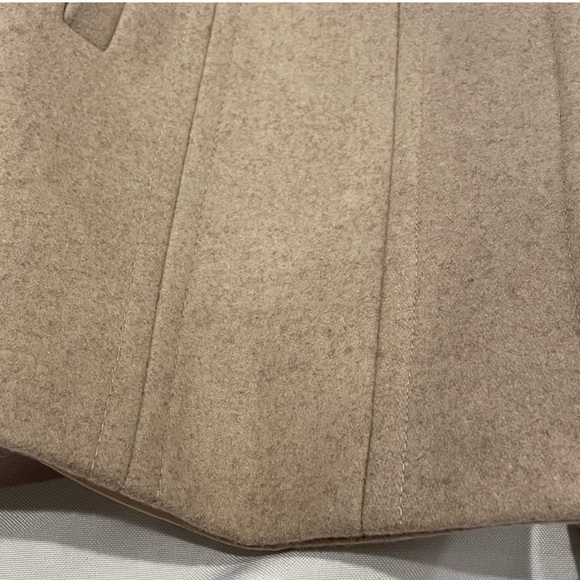 London Fog sz XL heathered tan wool blend single breasted A-line button up coat - Picture 13 of 16